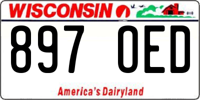 WI license plate 897OED