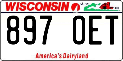 WI license plate 897OET