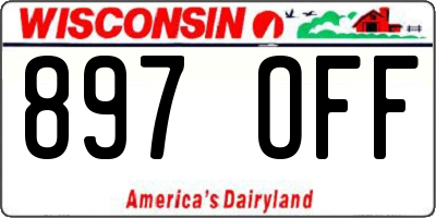 WI license plate 897OFF