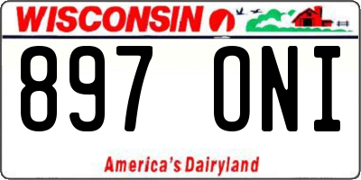 WI license plate 897ONI