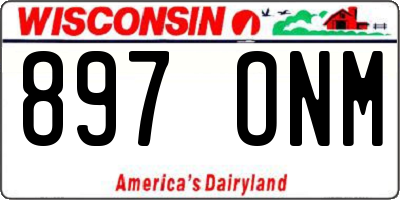 WI license plate 897ONM