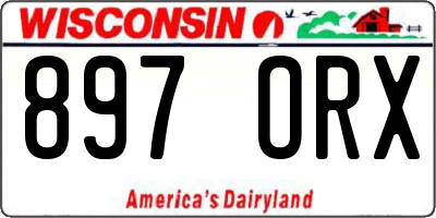 WI license plate 897ORX