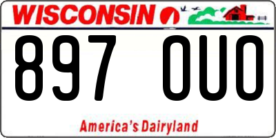 WI license plate 897OUO