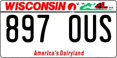 WI license plate 897OUS