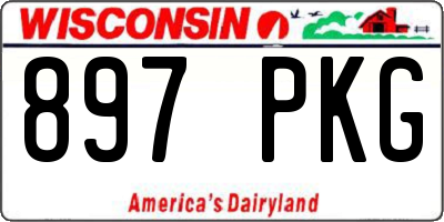 WI license plate 897PKG