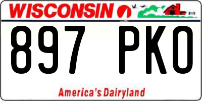 WI license plate 897PKO
