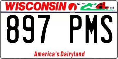 WI license plate 897PMS