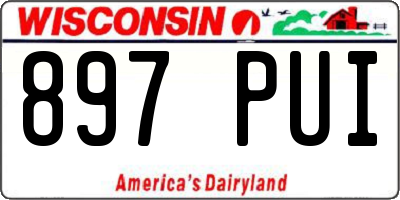 WI license plate 897PUI
