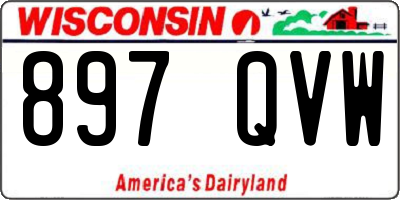 WI license plate 897QVW