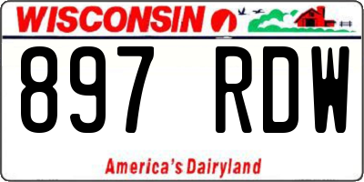 WI license plate 897RDW