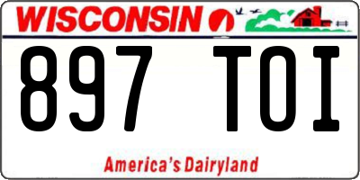 WI license plate 897TOI