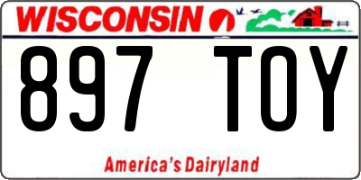 WI license plate 897TOY