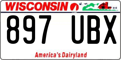 WI license plate 897UBX