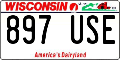 WI license plate 897USE