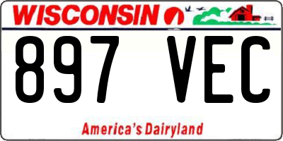 WI license plate 897VEC