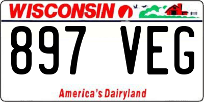 WI license plate 897VEG