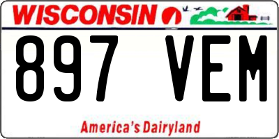 WI license plate 897VEM