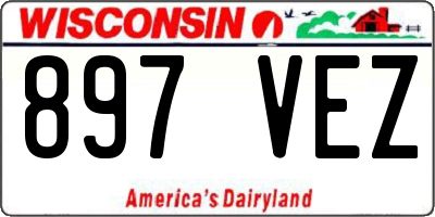 WI license plate 897VEZ