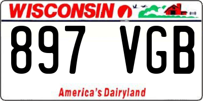 WI license plate 897VGB