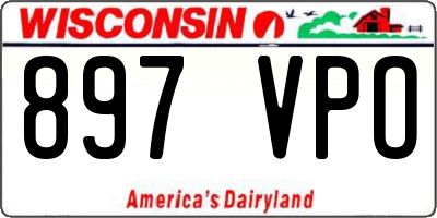 WI license plate 897VPO