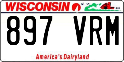 WI license plate 897VRM