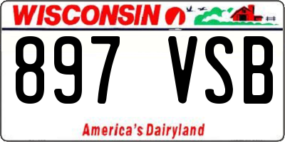 WI license plate 897VSB