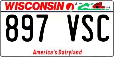 WI license plate 897VSC