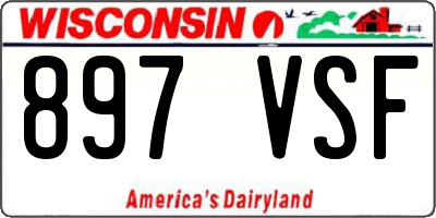 WI license plate 897VSF