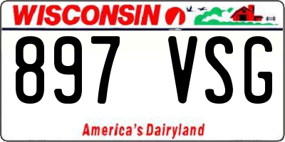 WI license plate 897VSG