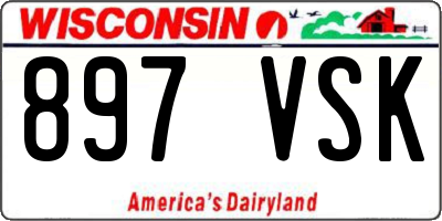 WI license plate 897VSK