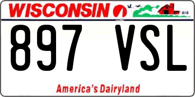 WI license plate 897VSL