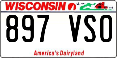 WI license plate 897VSO