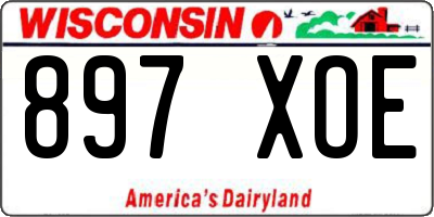 WI license plate 897XOE