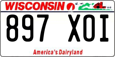 WI license plate 897XOI