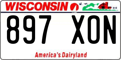 WI license plate 897XON