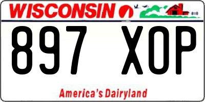 WI license plate 897XOP