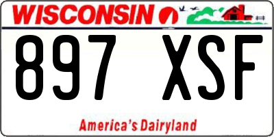 WI license plate 897XSF