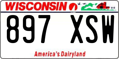 WI license plate 897XSW