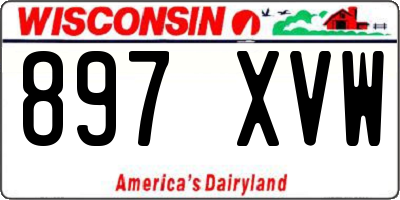 WI license plate 897XVW