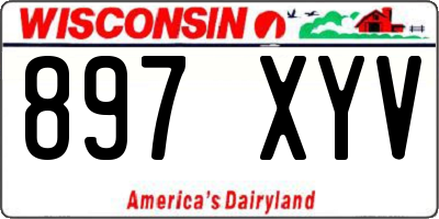 WI license plate 897XYV