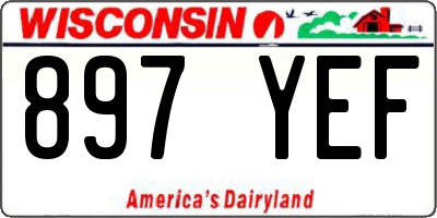 WI license plate 897YEF