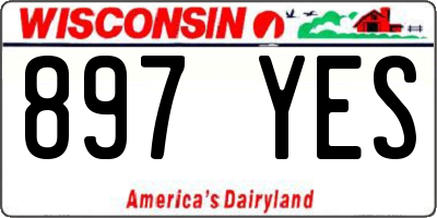 WI license plate 897YES