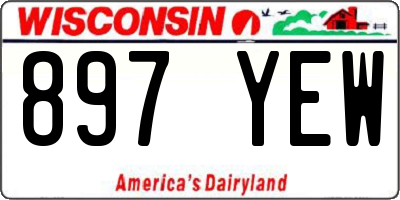 WI license plate 897YEW