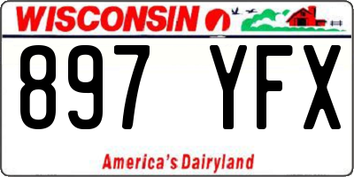 WI license plate 897YFX