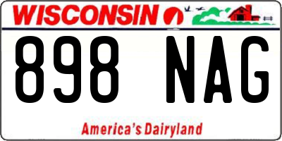 WI license plate 898NAG