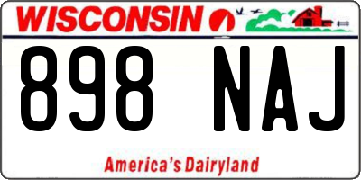 WI license plate 898NAJ