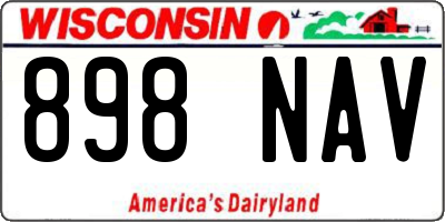 WI license plate 898NAV