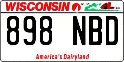 WI license plate 898NBD