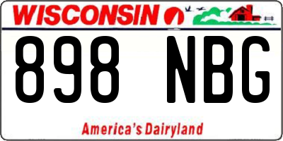 WI license plate 898NBG