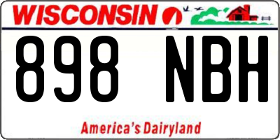 WI license plate 898NBH
